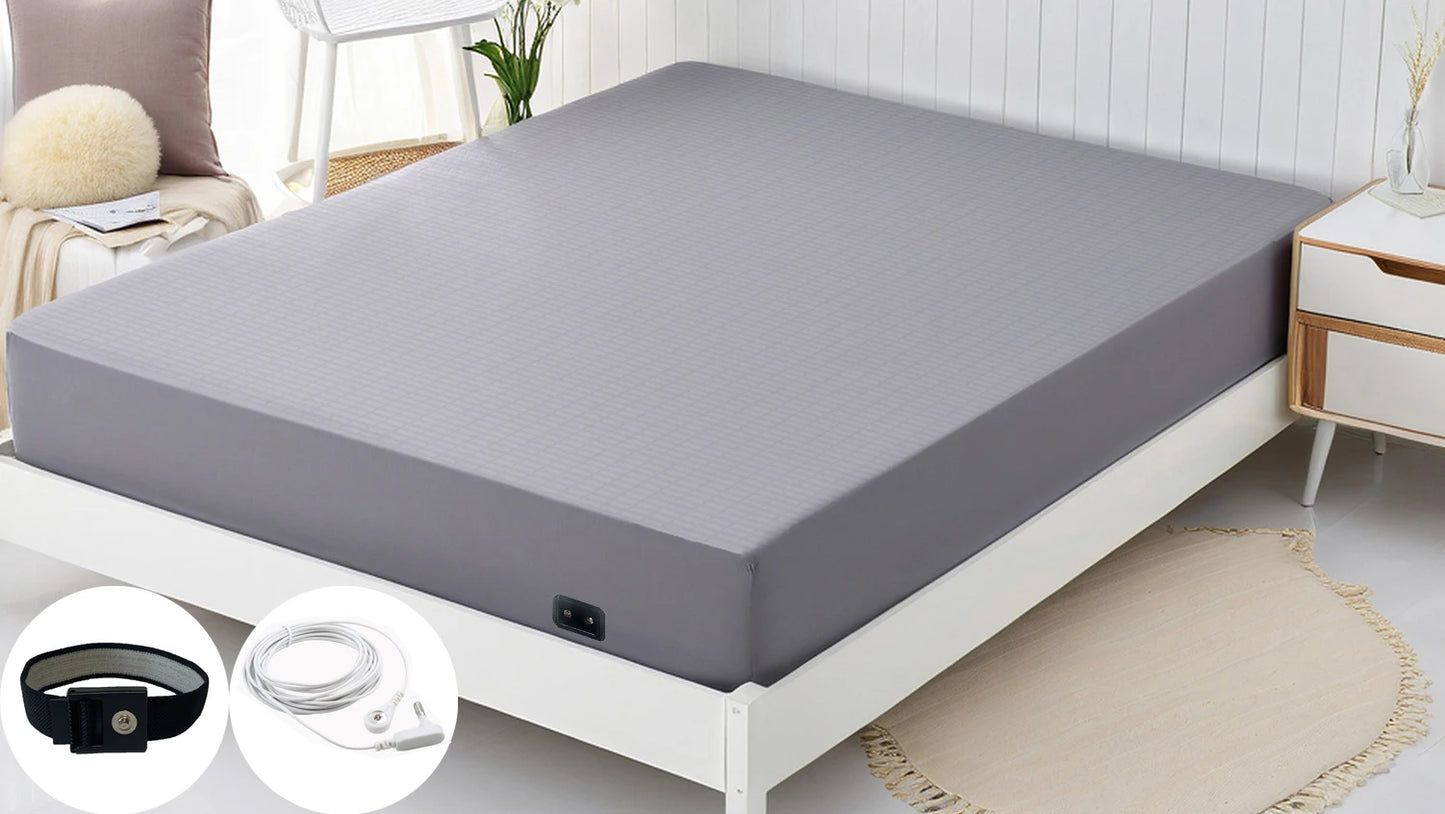 Earthing Fitted Bed Sheets Conductive Silver Fiber Grounded Bedsheet Anti-ESD Radiation Proof Release Electrostatic