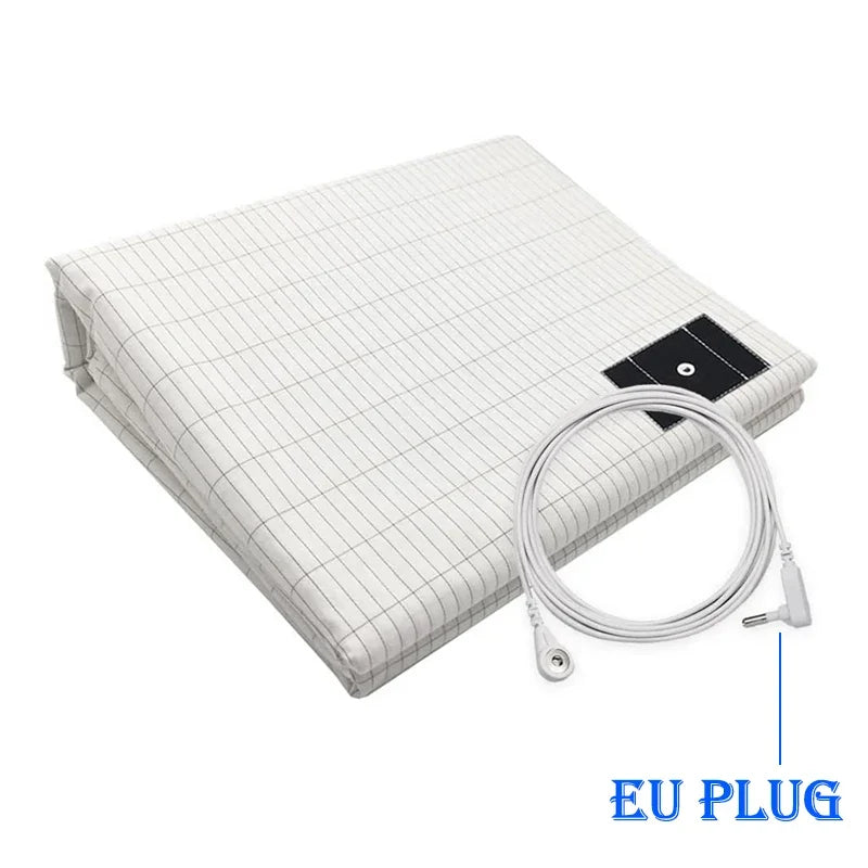 Earthing Bed Sheet Anti-static Grounding Sheet Conductive 95% Cotton and 5% Soft Silver Fiber Flat Sheets Sleep Bed Mat