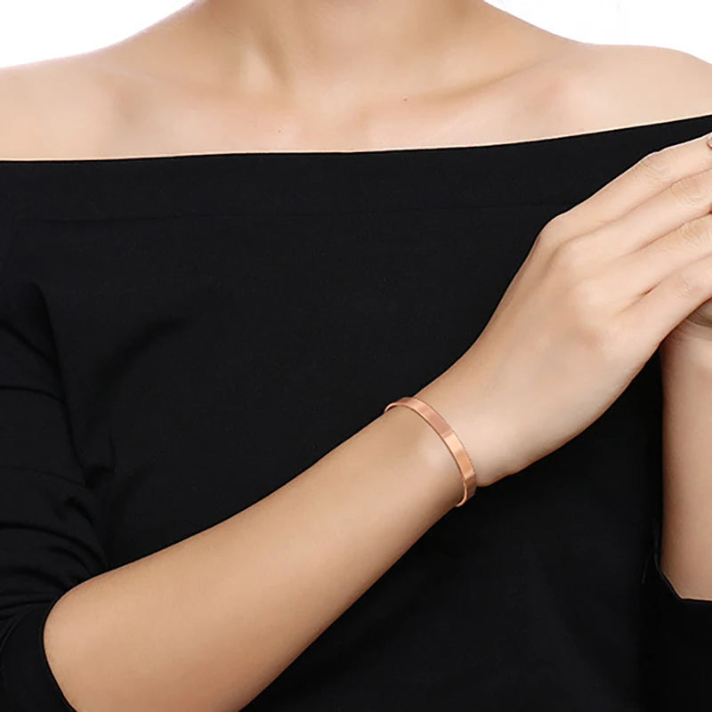 Simple Jewelry Set Pure Copper Bracelet Rings Cuff Magnetic Bangles For Women Men Arthritis Health Solid Copper Jewelry