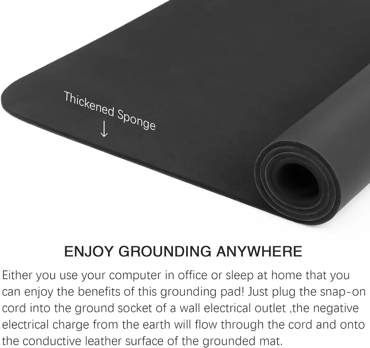 MAXSHARER Earthing SBR Sponge Mouse mat Grounding sleep mat conductive leather foot mat desk mat for Reduce pain Better healthy