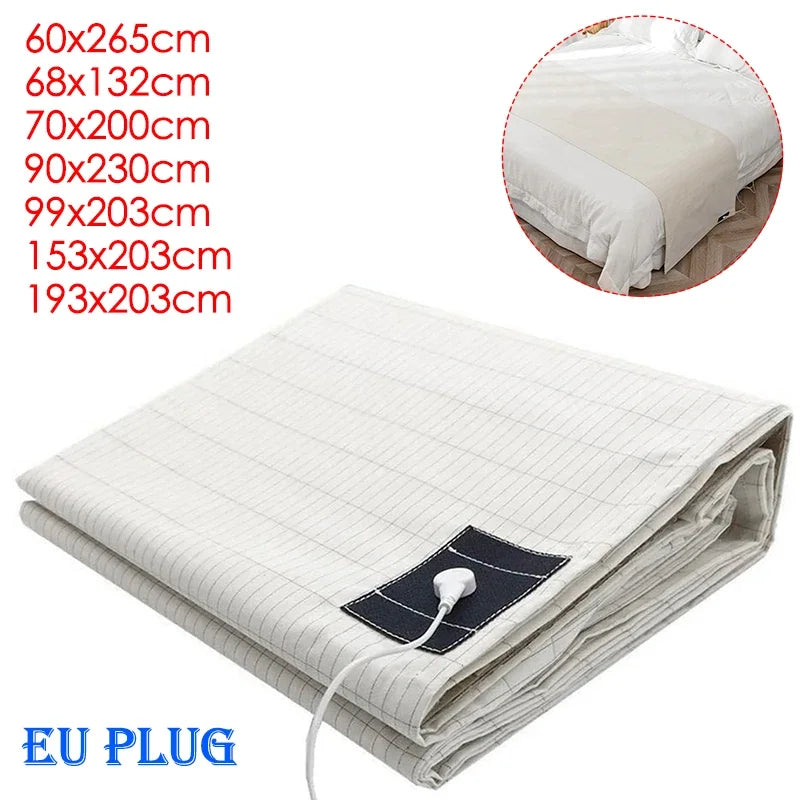 Earthing Bed Sheet Anti-static Grounding Sheet Conductive 95% Cotton and 5% Soft Silver Fiber Flat Sheets Sleep Bed Mat