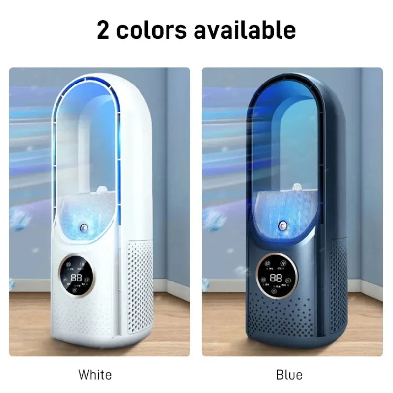 Bladeless Small Cooling Fan Portable USB Air Cooling Fan 6-speed Adjustable 5W Low Noise Vertical Desktop Fanless Blade Cooler