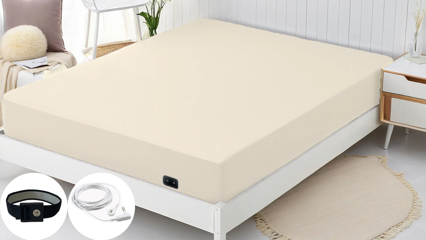 Earthing Fitted Bed Sheets Conductive Silver Fiber Grounded Bedsheet Anti-ESD Radiation Proof Release Electrostatic