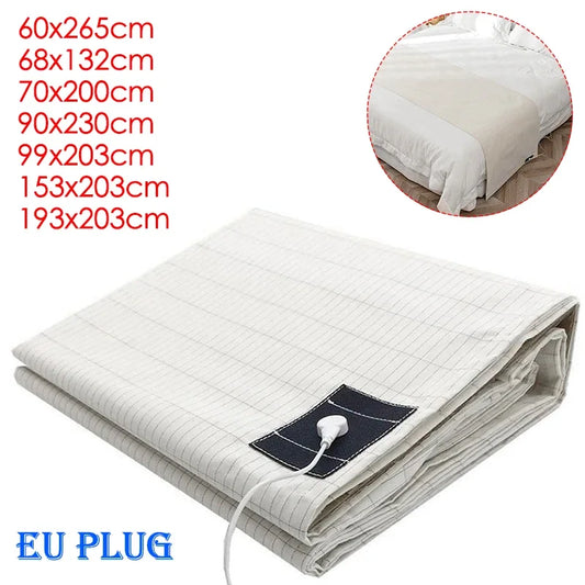 Earthing Bed Sheet Anti-static Grounding Sheet Conductive 95% Cotton and 5% Soft Silver Fiber Flat Sheets Sleep Bed Mat
